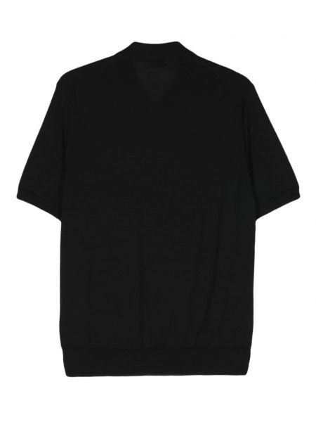 Vilnonis polo marškinėliai su širdelėmis Comme Des Garçons Play juoda