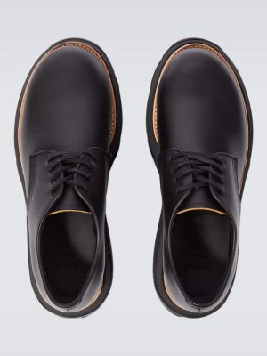 Кожени обувки в стил дерби на платформе Sacai черно