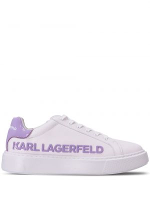 Sneakerși din piele Karl Lagerfeld violet