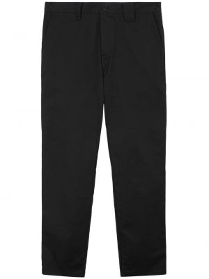 Bavlnené rovné nohavice Burberry čierna