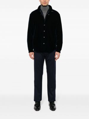 Kašmírové rovné kalhoty Giorgio Armani modré