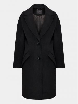 Μάλλινο παλτό Guess μαύρο