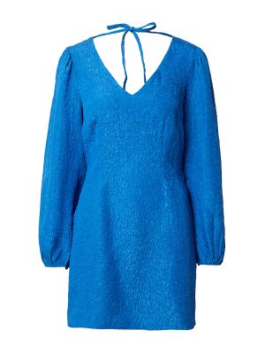 Jednofarebné priliehavé mini šaty na zips Lindex - modrá