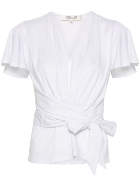 Ασύμμετρη μπλούζα Dvf Diane Von Furstenberg λευκό
