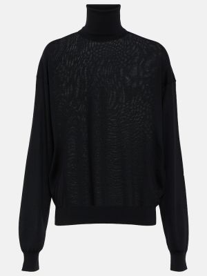 Vilnas džemperis ar augstu apkakli Saint Laurent melns