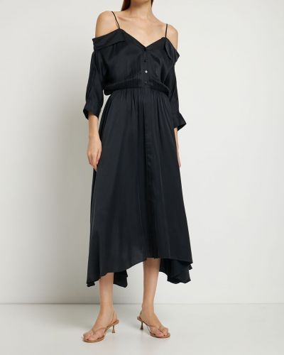 Jedwabna sukienka długa Jonathan Simkhai czarna