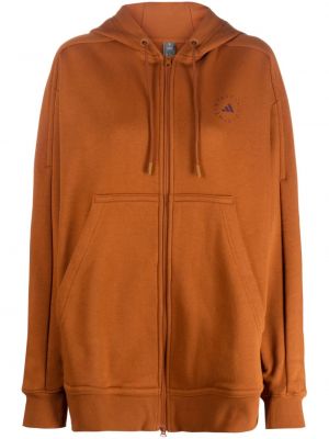 Kapučdžemperis ar rāvējslēdzēju ar apdruku Adidas By Stella Mccartney oranžs