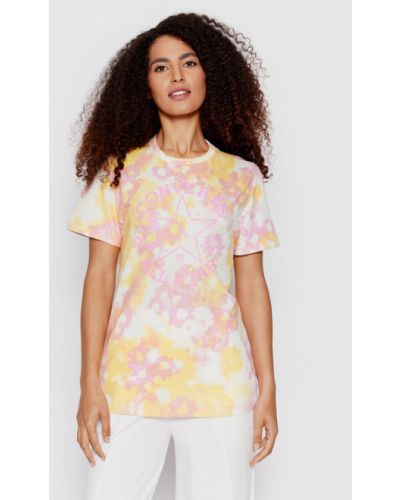 T-shirt à fleurs large Converse jaune