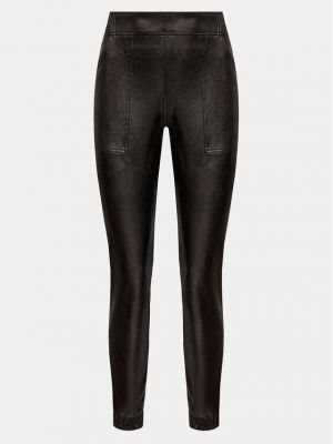 Pantalon de joggings en cuir en imitation cuir Spanx noir