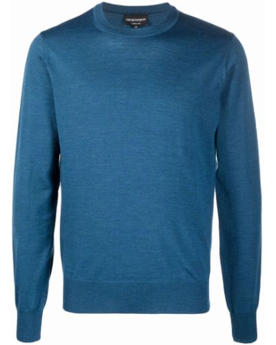 Jersey de tela jersey de cuello redondo Emporio Armani azul