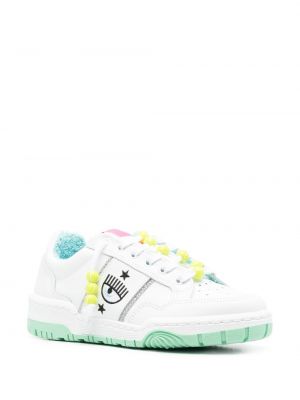 Sneakersy z koralikami Chiara Ferragni białe