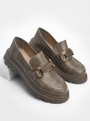 Pantofi loafer cu cataramă cu model piele de șarpe Marjin negru