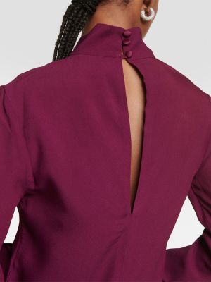 Mini vestido con plumas de plumas de crepé Taller Marmo violeta