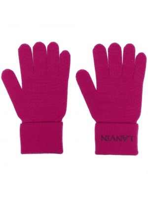 Вълнени ръкавици бродирани Lanvin розово