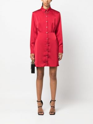 Saténové košilové šaty Karl Lagerfeld červené
