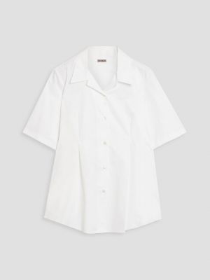 Плиссированная рубашка Adam Lippes белая