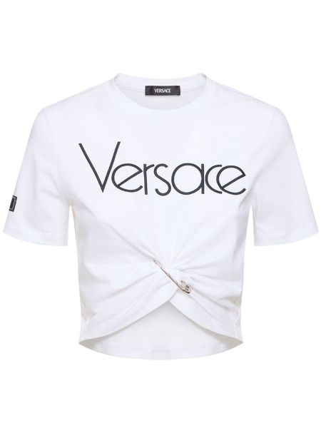 T-shirt i jersey Versace vit