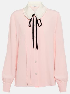 Шелковая блузка Alessandra Rich розовая