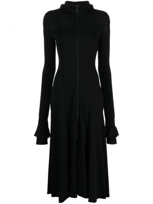 Midi obleka s kapuco Natasha Zinko črna