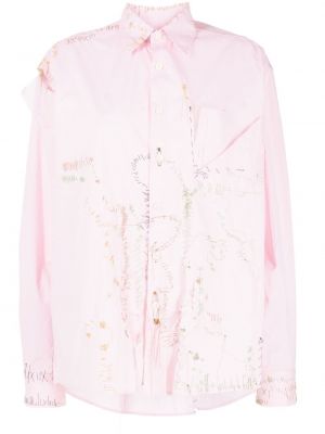 Košile s oděrkami Marni růžová