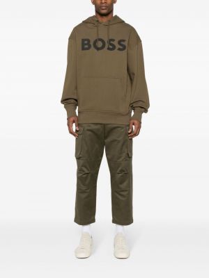 Kokvilnas kapučdžemperis ar apdruku Boss