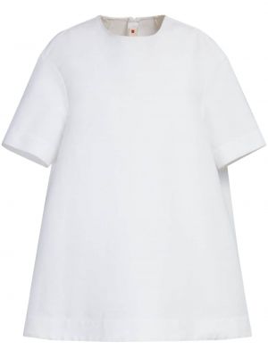 Памучна мини рокля Marni бяло
