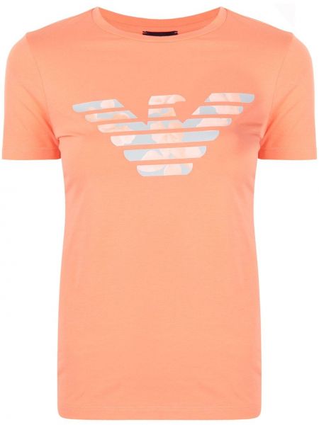 Camiseta con estampado Emporio Armani naranja