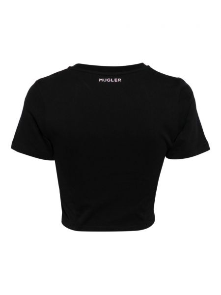 Kokvilnas t-krekls Mugler melns