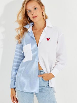 Ριγέ πουκάμισο με μοτίβο καρδιά Cool & Sexy