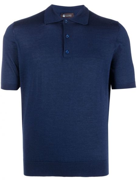 Плетена поло тениска Colombo синьо