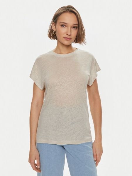 Relaxed fit marškinėliai Calvin Klein smėlinė