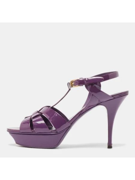 Retro leder sandale Yves Saint Laurent Vintage lila