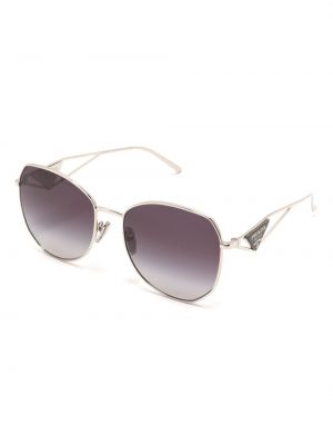 Spalvų gradiento rašto akiniai nuo saulės oversize Prada Eyewear sidabrinė