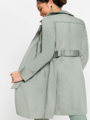 Пальто с поясом Bodyflirt зеленый