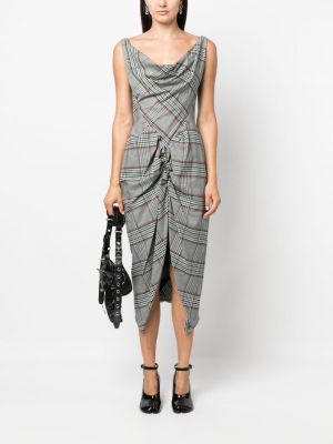 Kostkované midi šaty Vivienne Westwood šedé