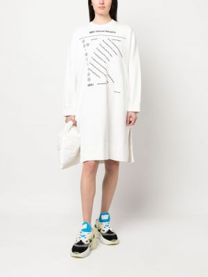 Kleid mit print Mm6 Maison Margiela weiß