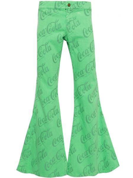 Zvonové džíny Erl zelené