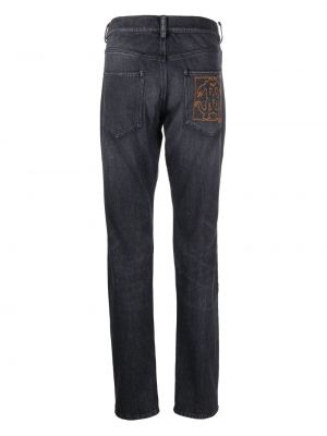 Proste jeansy bawełniane Roberto Cavalli niebieskie