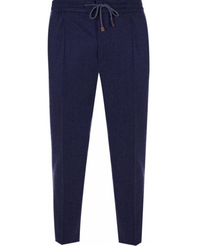 Шерстяные классические брюки Brunello Cucinelli синие