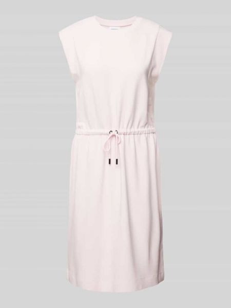 Sukienka midi w jednolitym kolorze z dżerseju Comma Casual Identity różowa