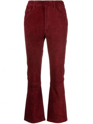 Pantaloni din piele de căprioară Paula roșu