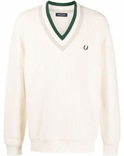 V-hals stripete lang genser Fred Perry