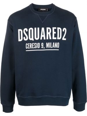 Sweat en coton à imprimé Dsquared2 bleu