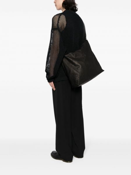 Kožená kabelka Yohji Yamamoto černá