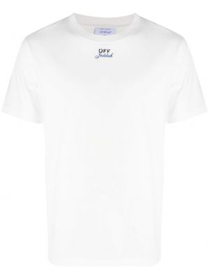 Raštuotas medvilninis marškinėliai Off-white balta