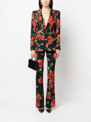 Květinové kalhoty s potiskem Nissa černé
