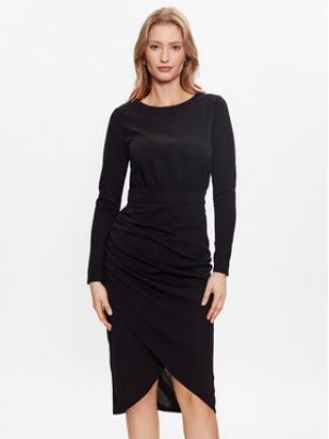 Mini šaty s dlouhými rukávy jersey Karl Lagerfeld černé