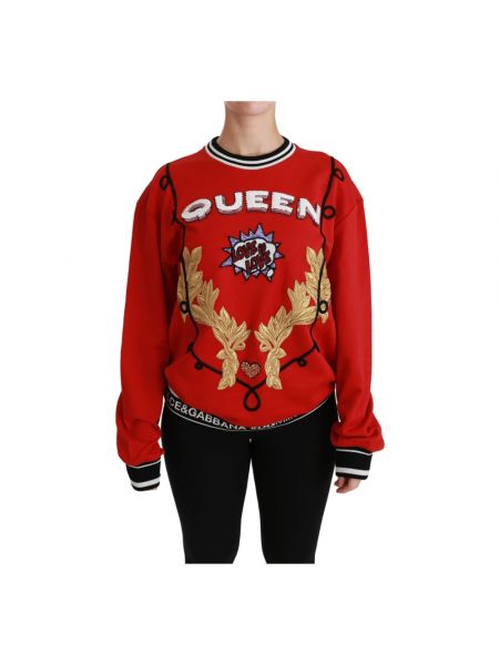 Sweter z cekinami Dolce And Gabbana czerwony