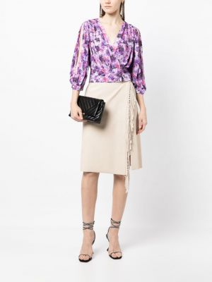 Bluzka z nadrukiem w abstrakcyjne wzory Iro fioletowa