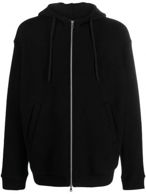Woll hoodie mit reißverschluss Barena schwarz